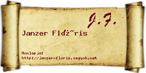 Janzer Flóris névjegykártya